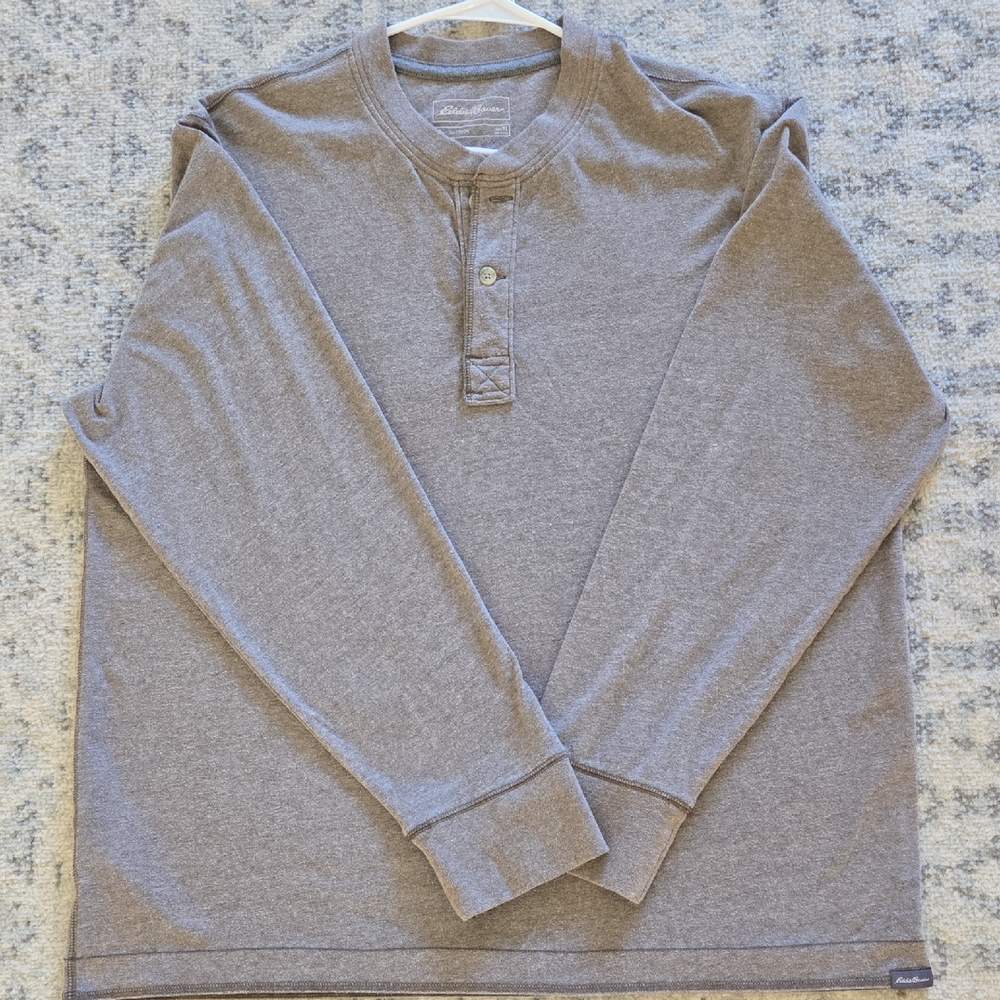 Eddie Bauer Gray Long Sleeve Henley